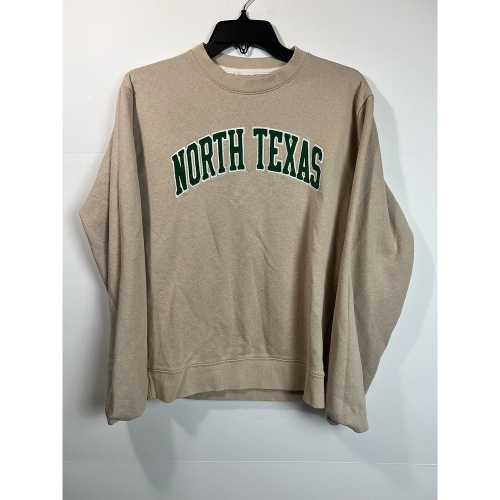 League 91 Women's Size Oatmeal Small University Of North Texas Sweatshirt